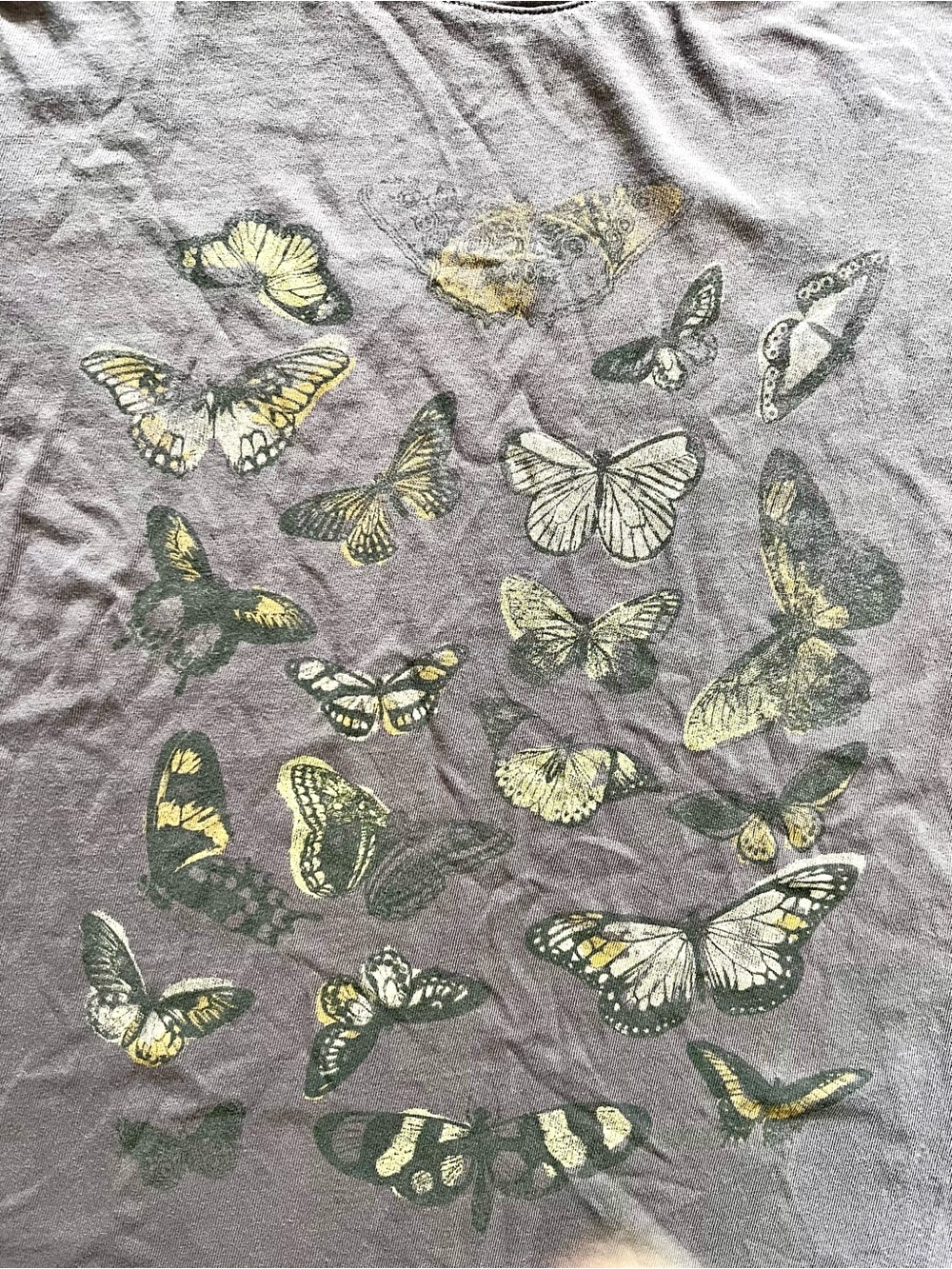 Daydreamer Mauve Purple Butterfly Graphic Short Sleeve Tee - Picture 3 of 4